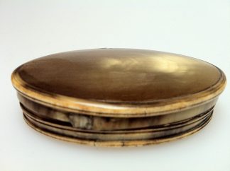 1880 Oval Shaped Horn Snuff Box
