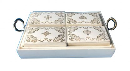 French 1850 White Lacquer Games Tray