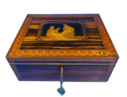 Regency Penwork Coromandel Jewellery Box