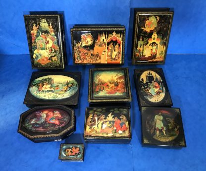 A Collection Of 1980/1990s Russian Papier Mache Boxes