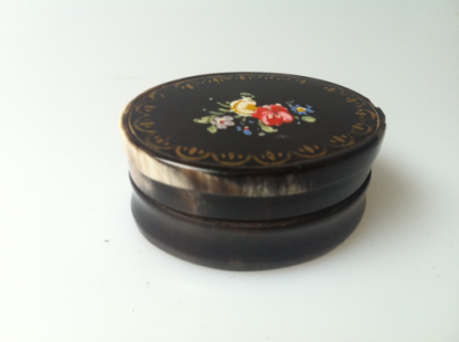 Victorian floral painted miniature snuff box