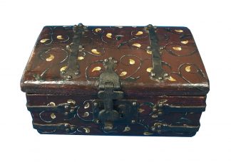 17th century Style painted And Bound with steel Ink Box