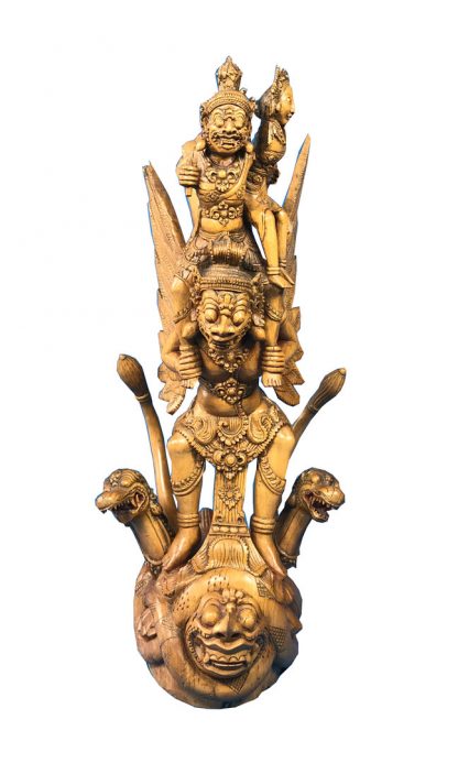 19th Century Boxwood carved Balinese deity group