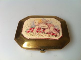 19th Century Octagonal snuff box with enamel painted angel to the lid