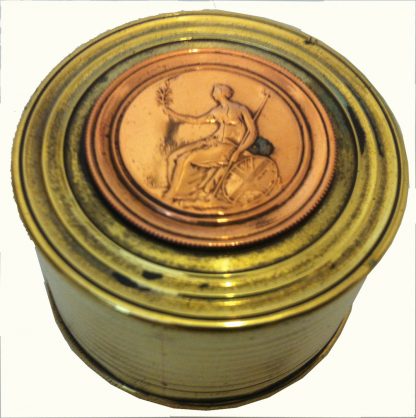 Engine turned brass tobacco or snuff box