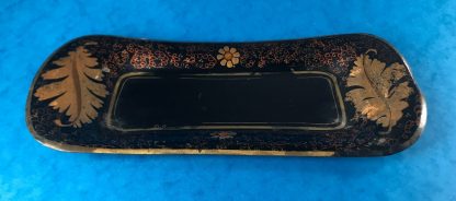 Georgian black and gold 1800 painted tin-tole snuffer tray