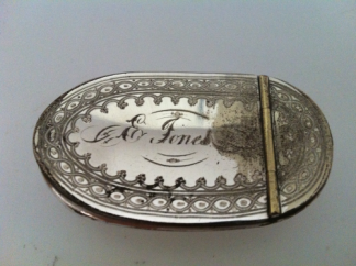 Sheffield silver plated engraved Victorian tobacco tin 1880