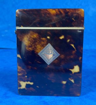 Victorian Tortoiseshell Card Case With Silver Inlay
