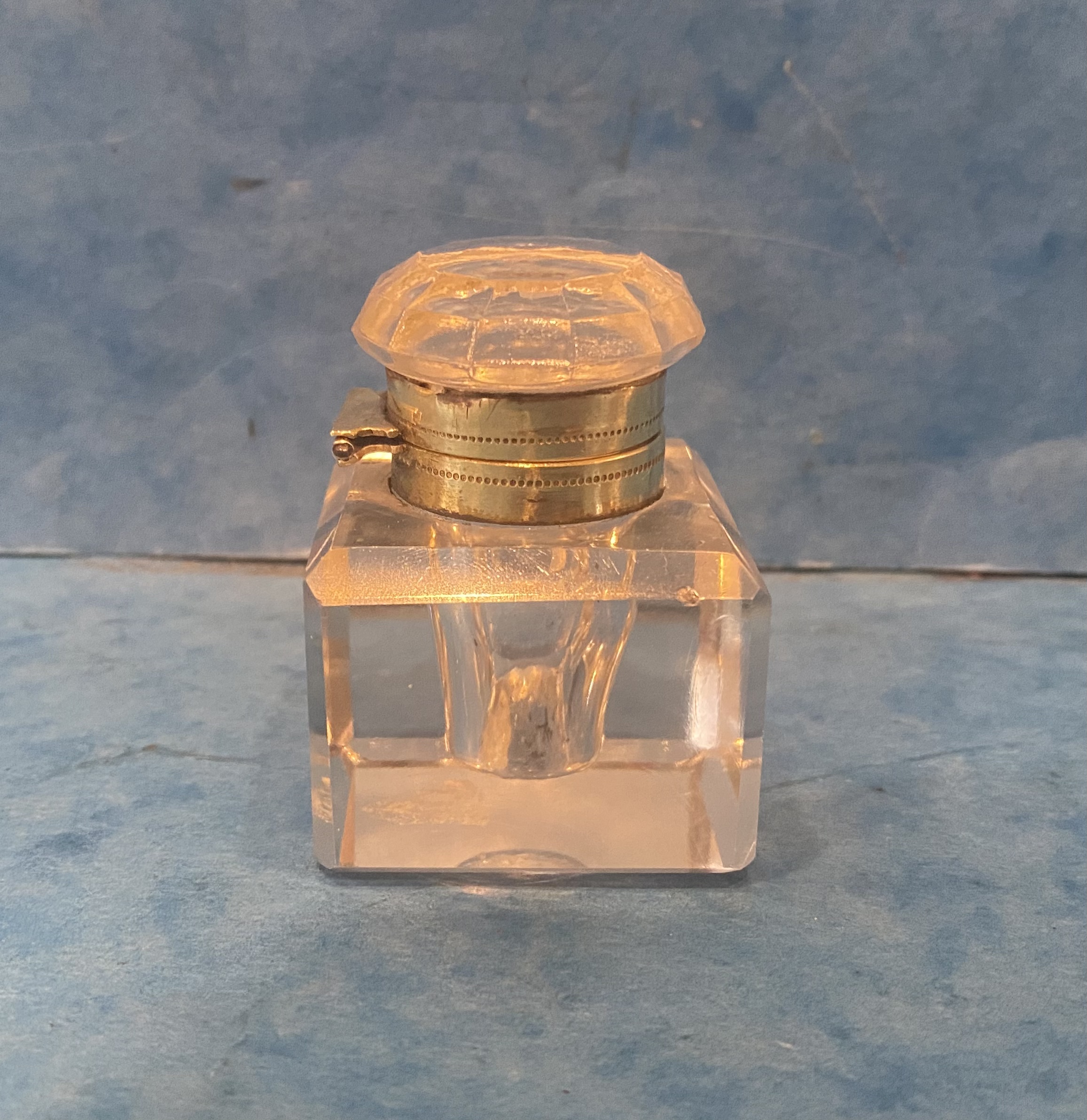 Victorian Cut Glass Desk Inkwell. - Mostly Boxes Antiques!